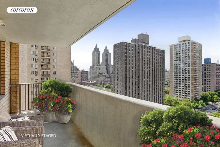 New York City Real Estate | View 100 West 93rd Street, 14J | South-facing Balcony with City Views | View 4