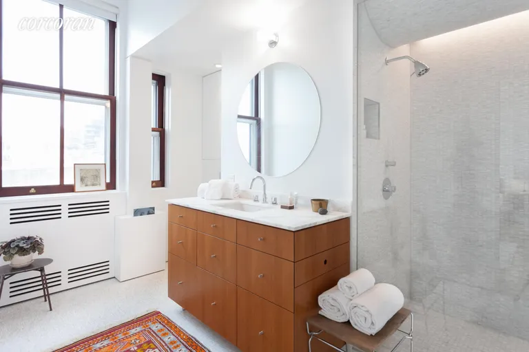 New York City Real Estate | View 45 Lispenard Street, 7W | Master Spa Bathroom with Custom Teak Vanity | View 7