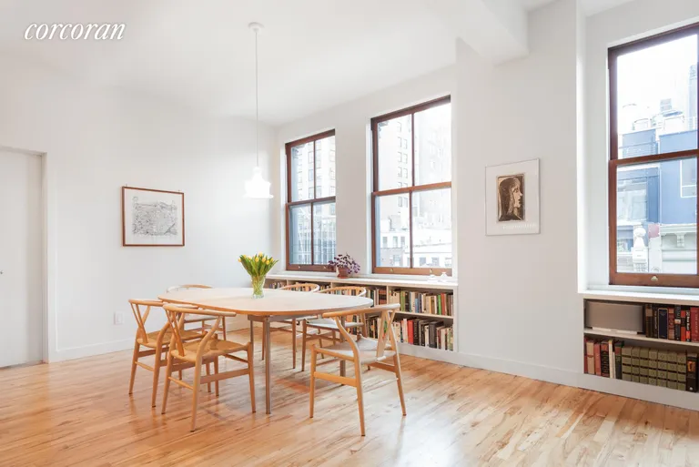 New York City Real Estate | View 45 Lispenard Street, 7W | Dining for 18+ Guests, with maple wood flooring | View 5