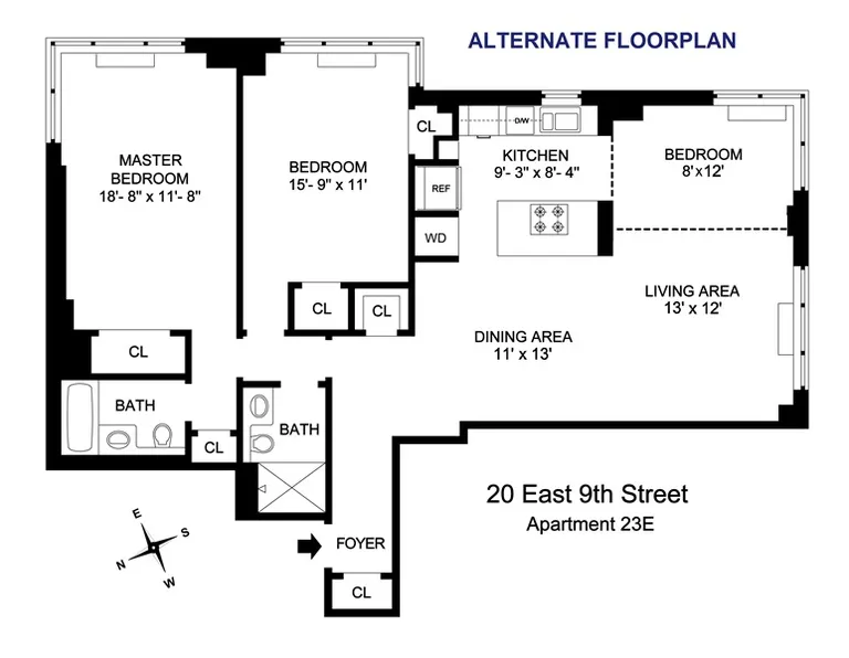20 East 9th Street, 23E | floorplan | View 12