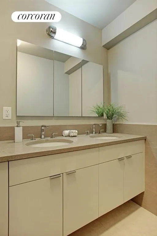 New York City Real Estate | View 100 West 93rd Street, 2F | Master Bathroom with double vanity  | View 5