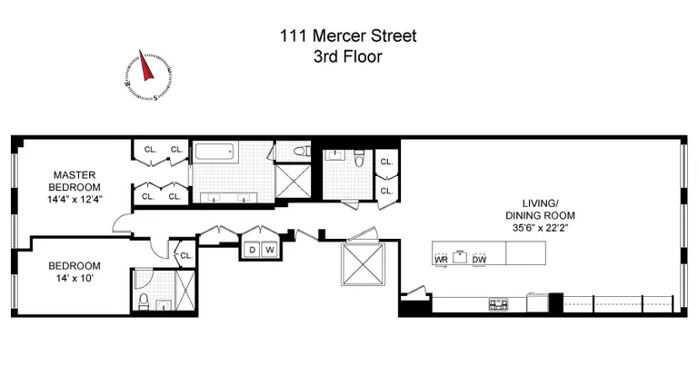 111 Mercer Street, 3 | floorplan | View 7
