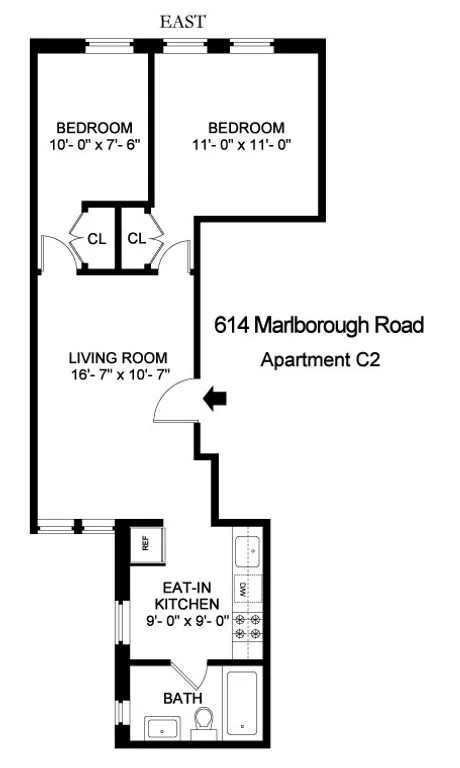 614 Marlborough Road, C2 | floorplan | View 6