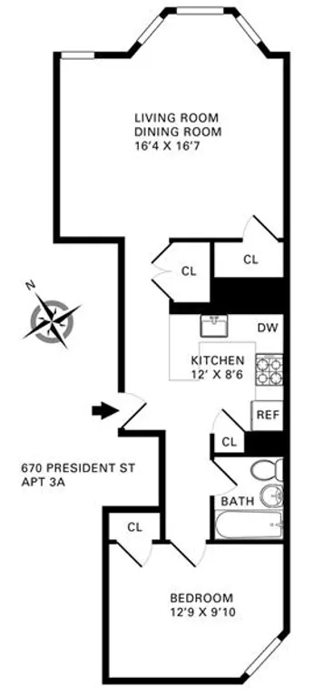 670 President Street, 3A | floorplan | View 6