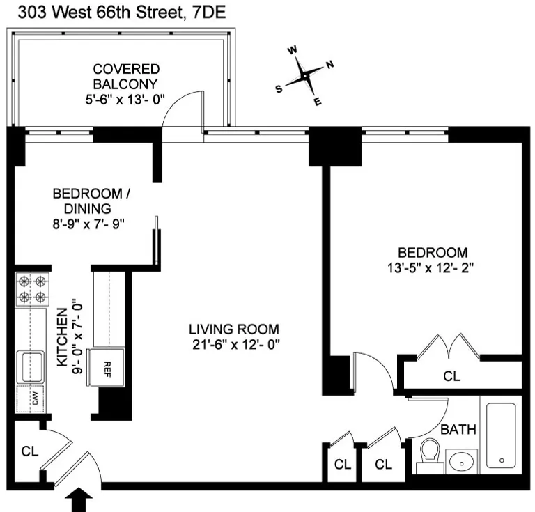 303 West 66th Street, 7DE | floorplan | View 8