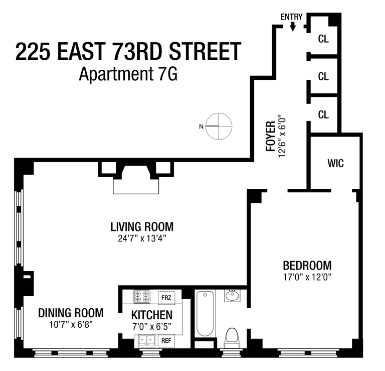 225 East 73rd Street, 7G | floorplan | View 11