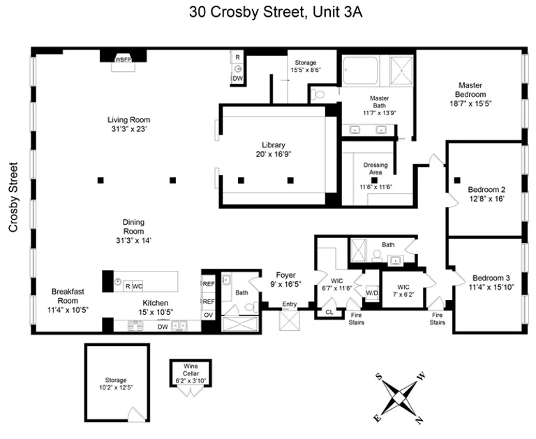 30 Crosby Street, 3A | floorplan | View 16