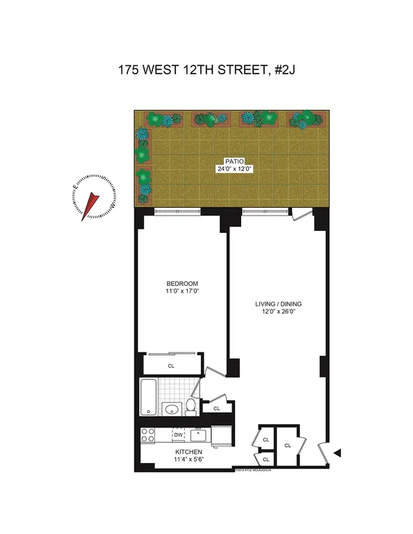 175 West 12th Street, 2J | floorplan | View 8