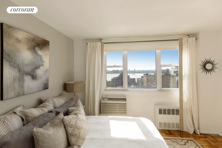 New York City Real Estate | View 61 Jane Street, 18M | Bedroom with Hudson River Views | View 4