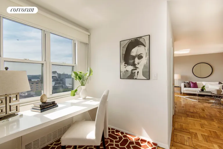 New York City Real Estate | View 61 Jane Street, 18M | Office Nook with Hudson River Views | View 5