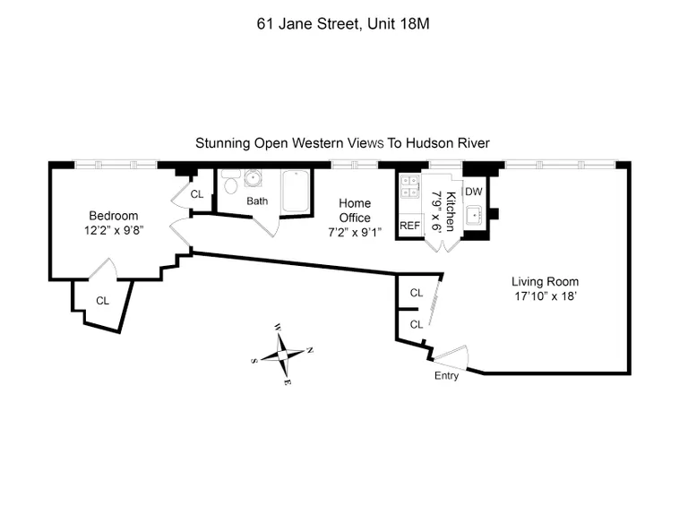 61 Jane Street, 18M | floorplan | View 7