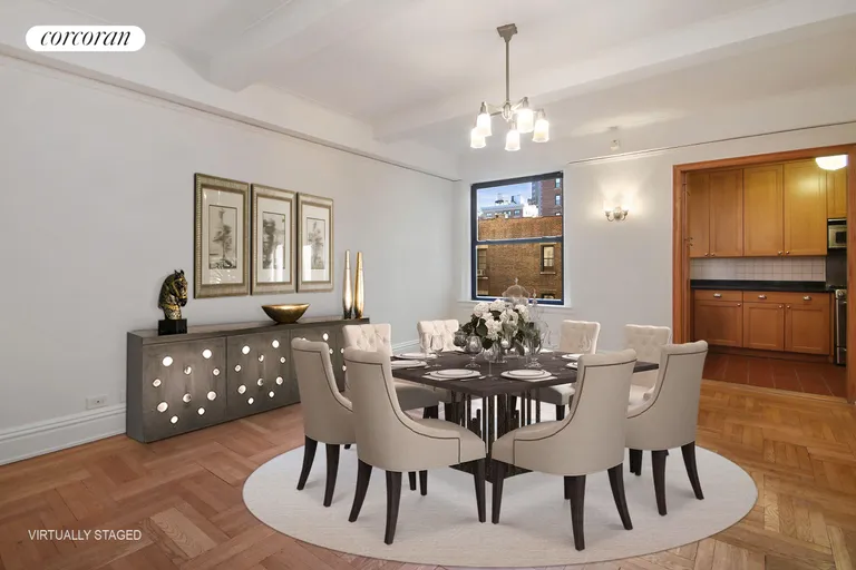 New York City Real Estate | View 825 West End Avenue, 8C | Virtually Staged Dining Room | View 6