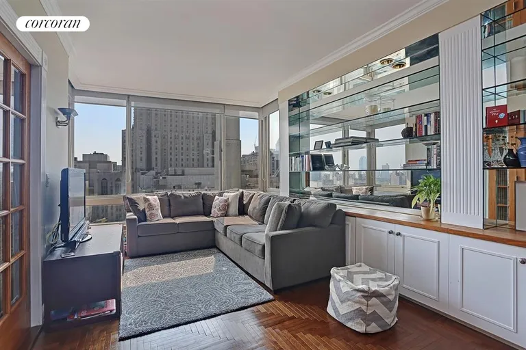 New York City Real Estate | View 524 East 72Nd Street, 23D | Living Room with Southern River Views | View 5