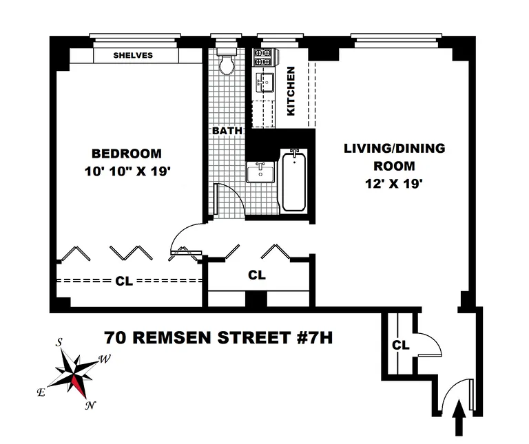 70 Remsen Street, 7H | floorplan | View 5
