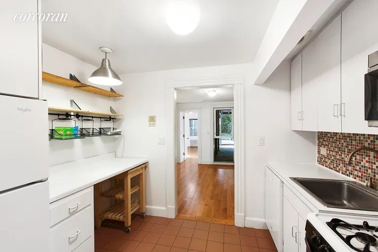 New York City Real Estate | View 612 10th Street, 1 | Charming kitchen overlooking dining room | View 2