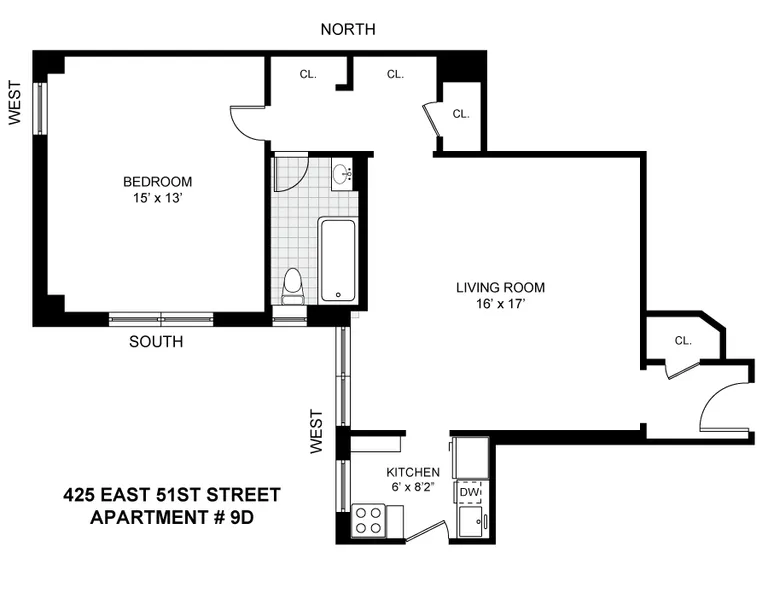 425 EAST 51ST STREET, 9D | floorplan | View 5