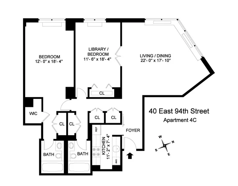 40 East 94th Street, 4C | floorplan | View 13