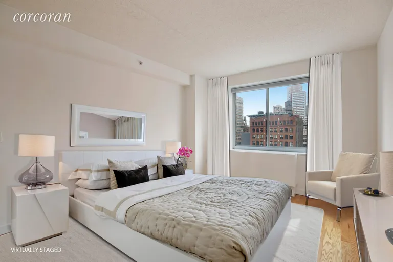 New York City Real Estate | View 555 West 23rd Street, N8J | Bedroom - Virtually Staged | View 3