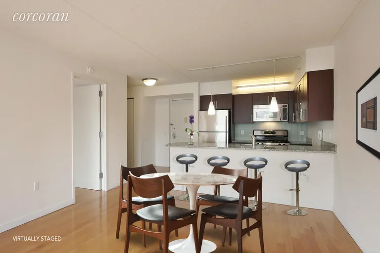 New York City Real Estate | View 555 West 23rd Street, N8J | Dining/Kitchen- Virtually Staged | View 2