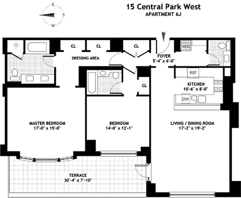 15 Central Park West, 6J | floorplan | View 7
