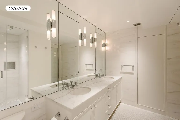 New York City Real Estate | View 25 Central Park West, 12Q | Marble Master Bathroom | View 5