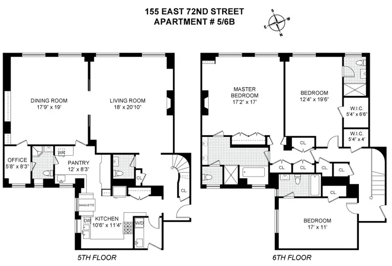 155 East 72nd Street, 5B-6B | floorplan | View 10