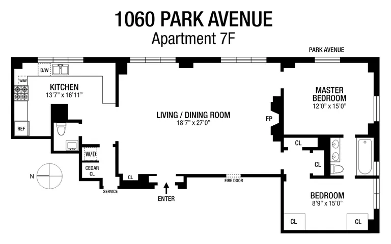1060 Park Avenue, 7F | floorplan | View 13
