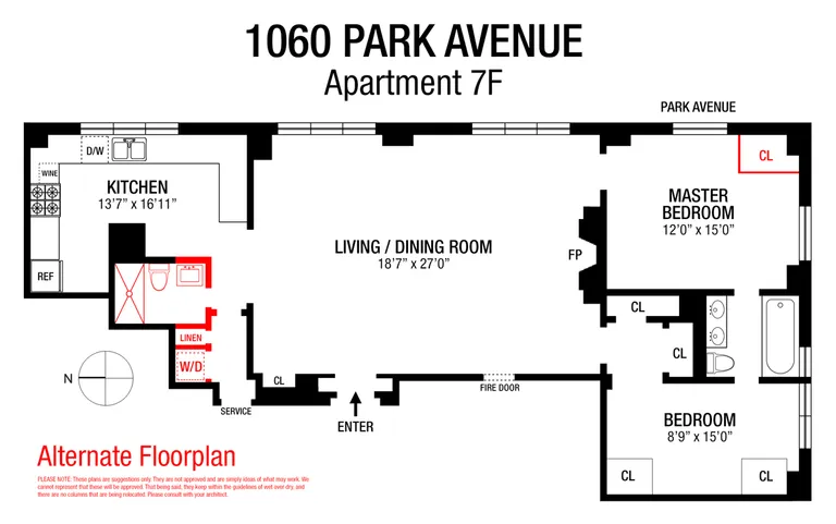 1060 Park Avenue, 7F | floorplan | View 14
