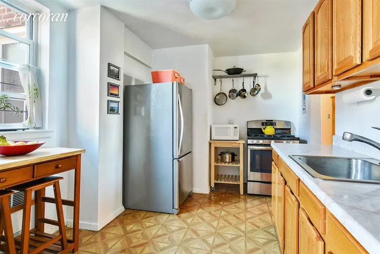New York City Real Estate | View 227 Ocean Parkway, 7E | East facing eat in kitchen | View 2