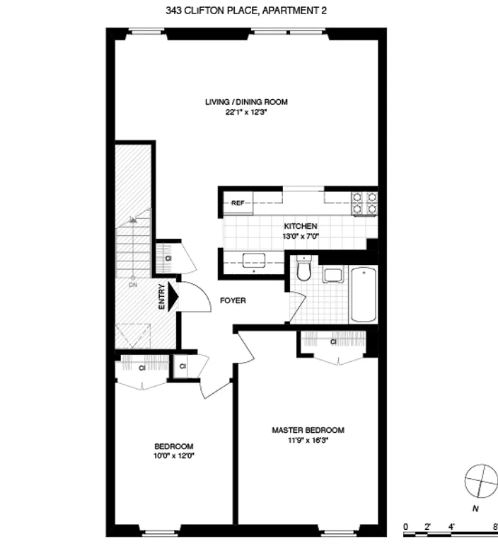 343 Clifton Place, 2 | floorplan | View 7