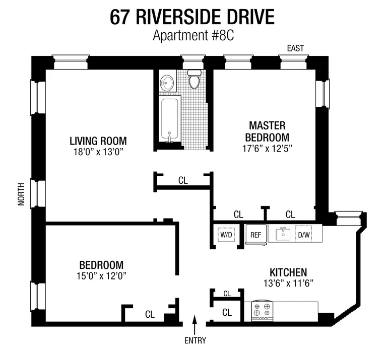 67 Riverside Drive, 8C | floorplan | View 9
