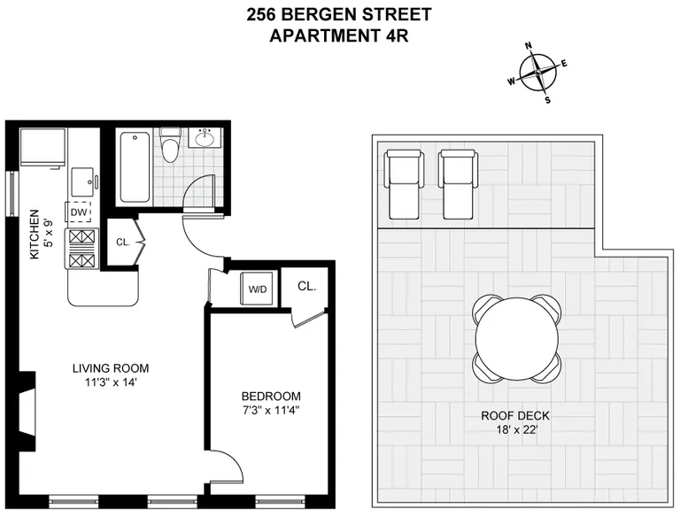256 Bergen Street, 4R | floorplan | View 6