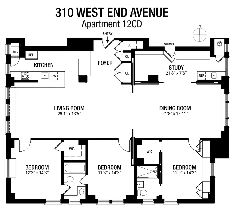 310 West End Avenue, 12CD | floorplan | View 13