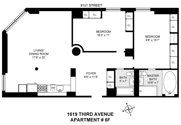 1619 Third Avenue, 6F | floorplan | View 10