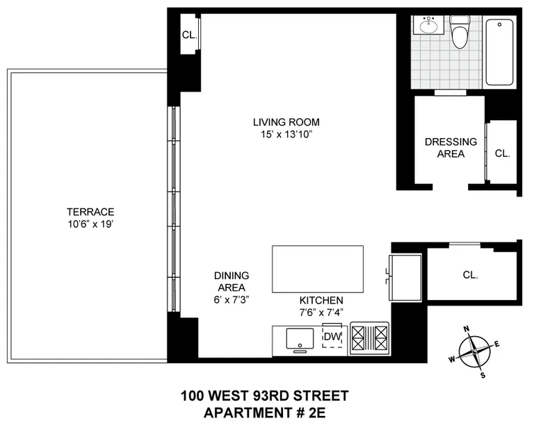 100 West 93rd Street, 2E | floorplan | View 5