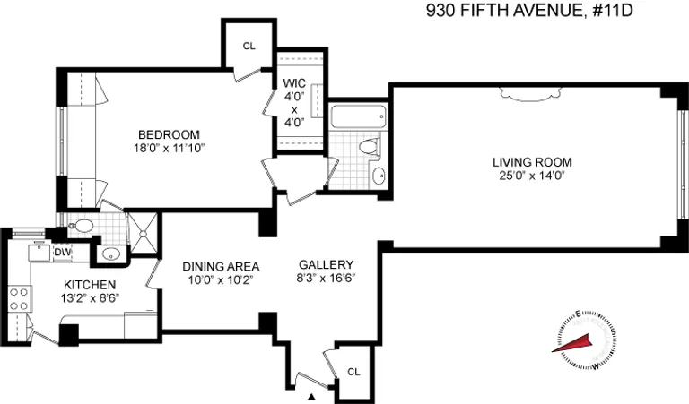 930 Fifth Avenue, 11D | floorplan | View 9