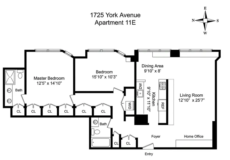 1725 York Avenue, 11E | floorplan | View 8