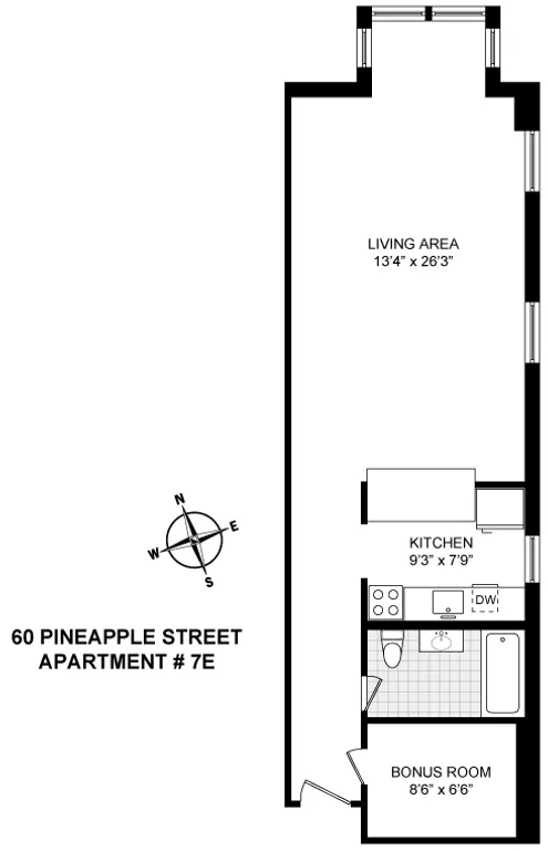 60 Pineapple Street, 7E | floorplan | View 7