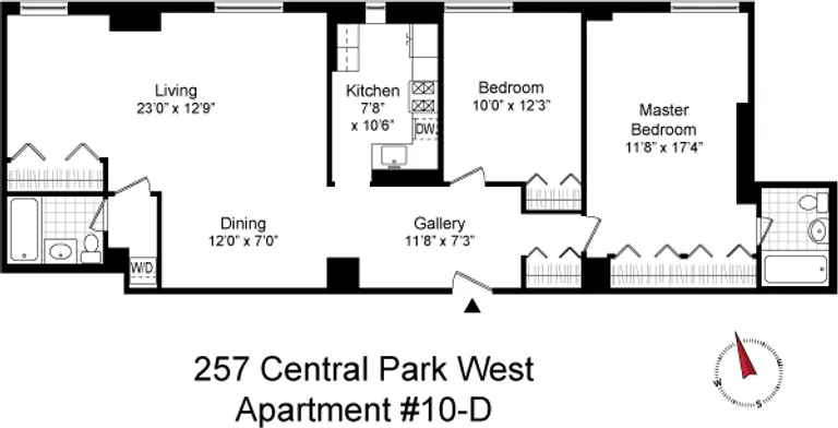 257 Central Park West, 10D | floorplan | View 6