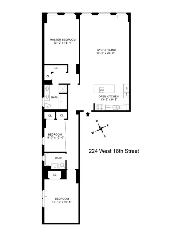 224 West 18th Street, 5A | floorplan | View 10