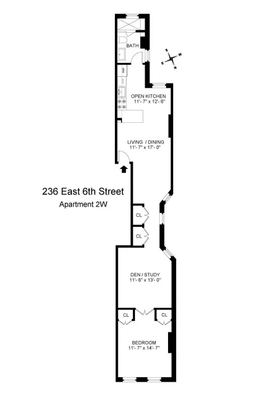236 East 6th Street, 2W | floorplan | View 8