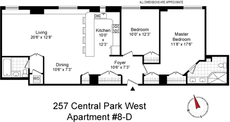 257 Central Park West, 8D | floorplan | View 6
