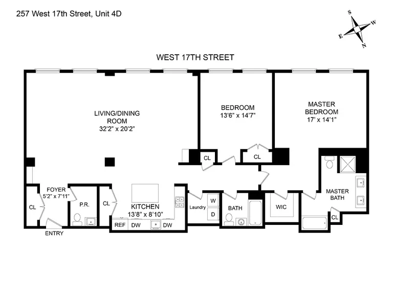 257 West 17th Street, 4D | floorplan | View 8