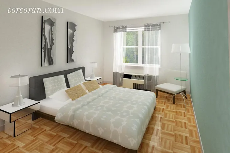 New York City Real Estate | View 218 Myrtle Avenue, 7C | staged master bedroom | View 2