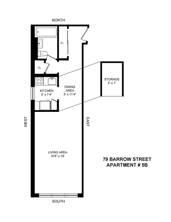 79 Barrow Street, 5B | floorplan | View 6