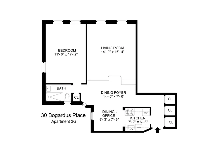 30 Bogardus Place, 3G | floorplan | View 6