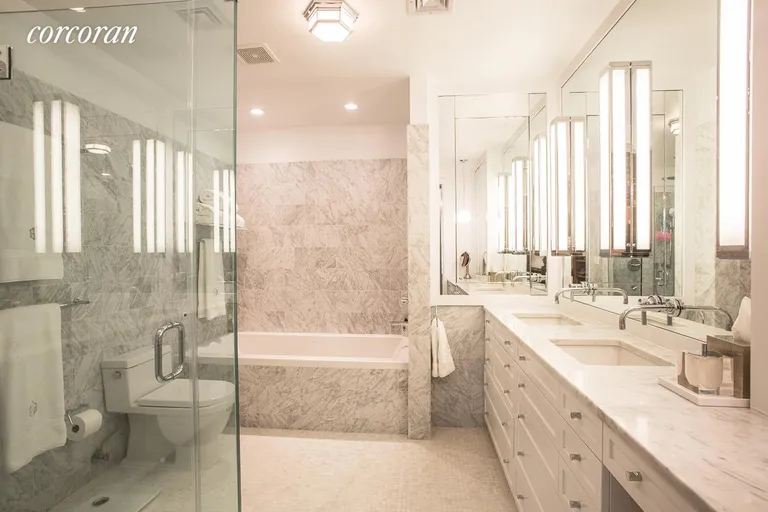 New York City Real Estate | View 192 President Street, 2 | En-suite master bath with Carrara marble | View 6