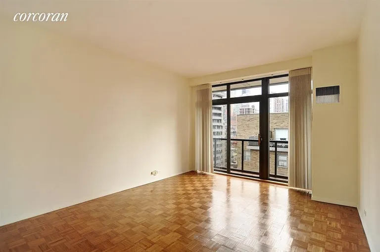 New York City Real Estate | View 100 United Nations Plaza, 14E | Master Bedroom - North Facing with Second Balcony | View 3