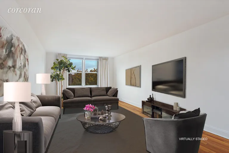 New York City Real Estate | View 390 Rugby Road, 6F | Living Room - Virtually Staged | View 2
