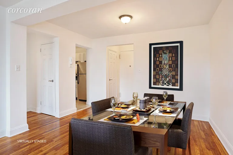 New York City Real Estate | View 390 Rugby Road, 6F | Dining Area - Virtually Staged | View 3